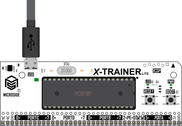 X-trainer-Lite-M-16F-cable-USB-PIC16F887